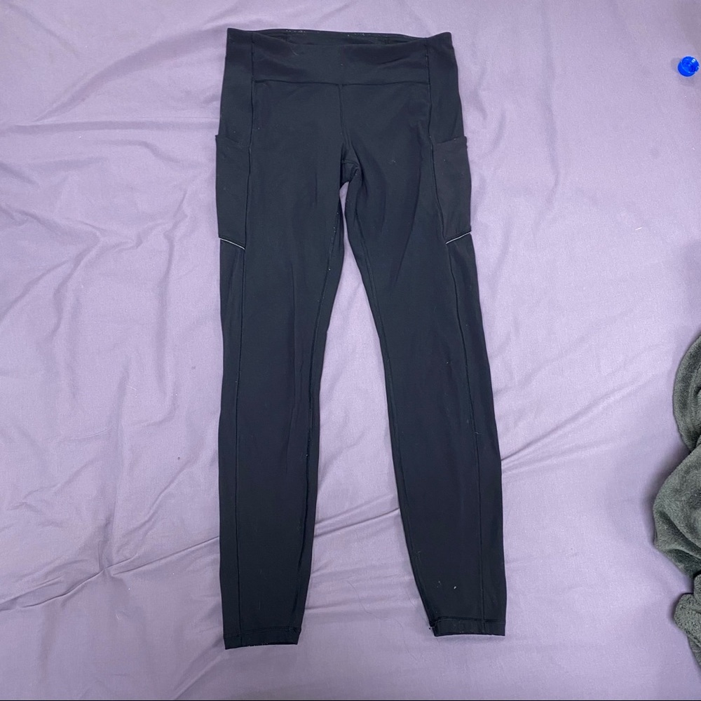 black lululemon fast and free leggings